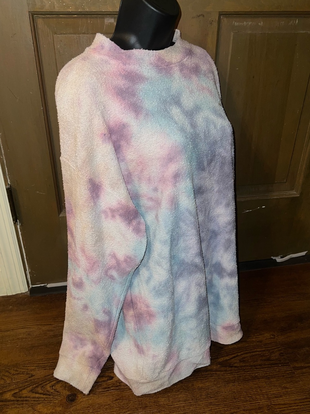 PINK Victoria's Secret Pastel Tie Dye Pullover Crewneck Terry Cloth Y2K Size M - Picture 5 of 7